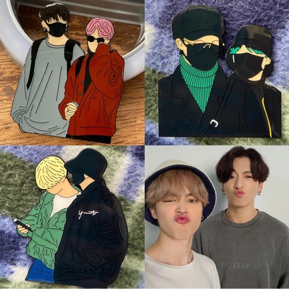 BTS Jikook Enamel Pins - Picture 1 of 7